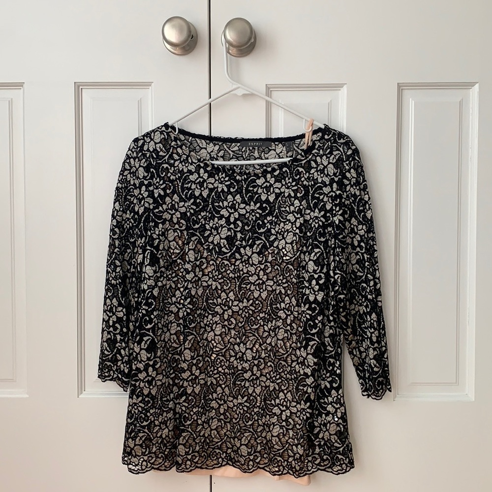 Esprit lace top with cream color inner layer